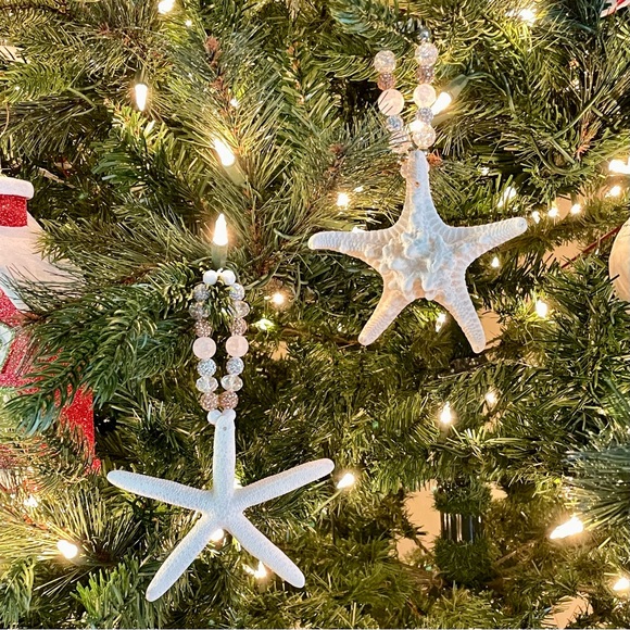 Starfish Ornament with Crystal Beaded Loop Hanger - Picture 3 of 3